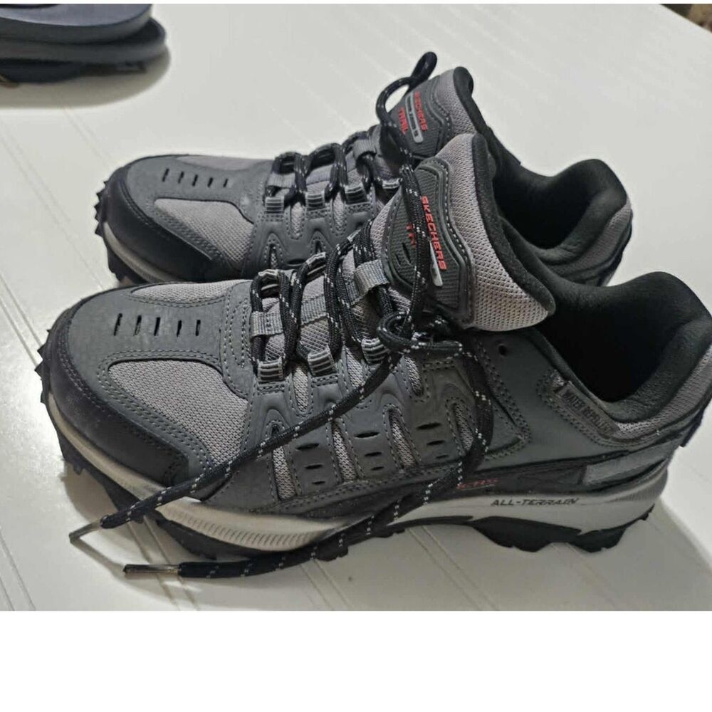 Skechers Women’s 8 Extra Wide Trail Hiking Shoes Air-Cooled Memory Foam Gray - Picture 2 of 9